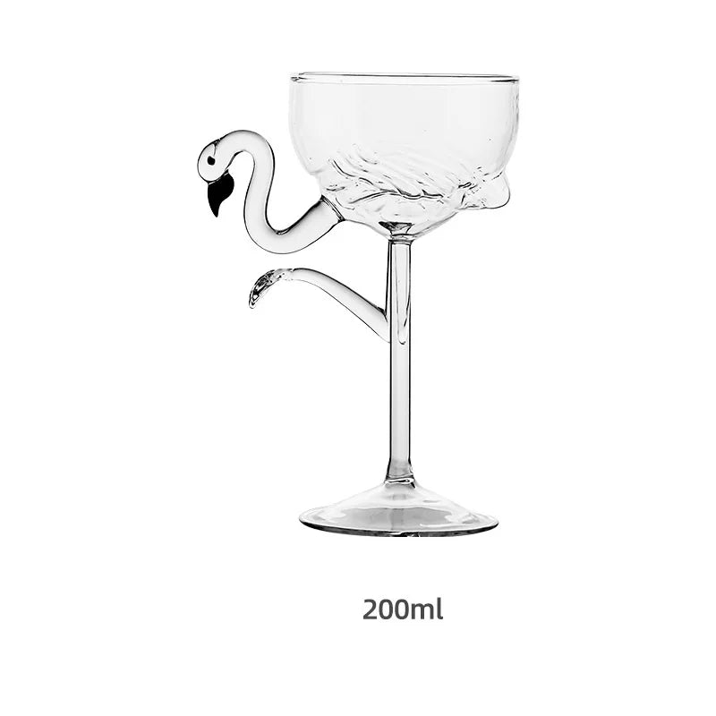 Rynx | Pink Flamingo Cocktail Clear Party Glasses 1 Cup- C