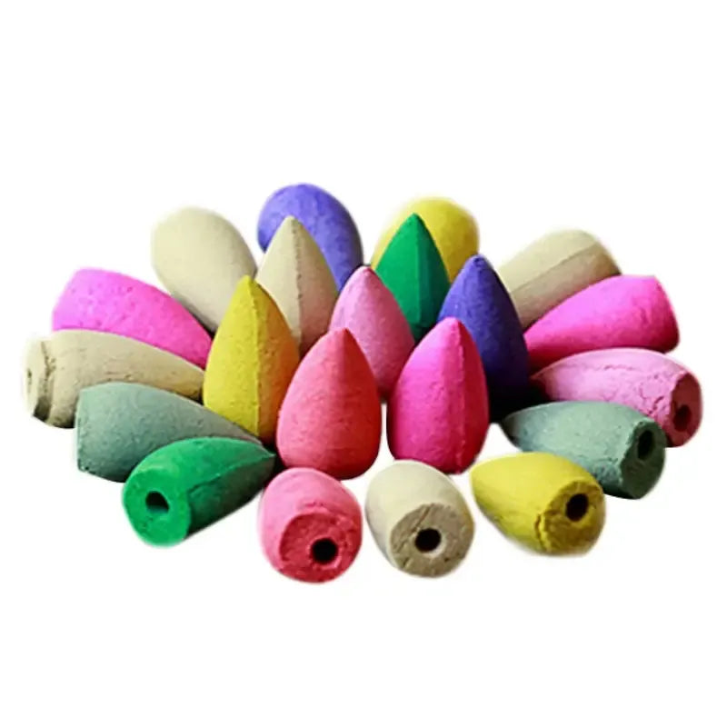 Rynx | Aromatic Bliss Bundle: 20pcs Mix Natural Backflow Incense Cones - Rose, Jasmine, Lavender, Sandalwood Fusion