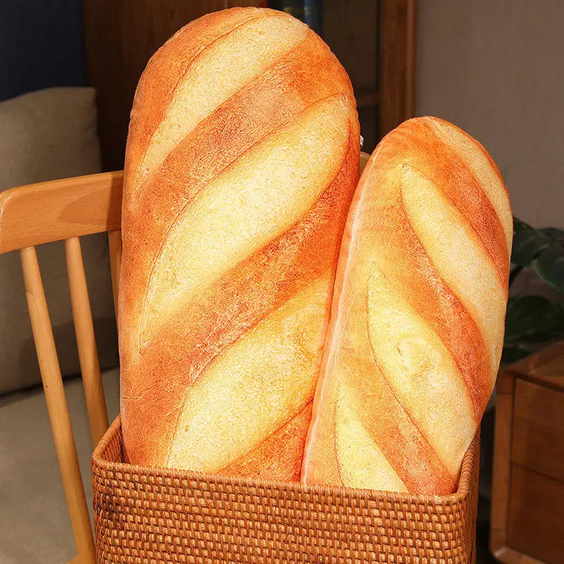 Rynx | French Bread Plush Pillow - Stuffed Food Plushie with Printed Images, Party Prop Decor, Perfect Sleeping Companion and Gift for Him