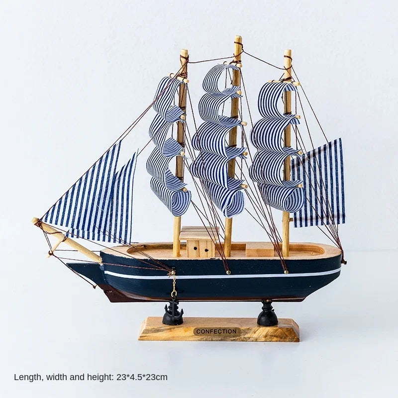 RYNX | New Wooden Sailing Boat Model Office Living Room Decoration Craft Nautical Decoration Creative Model Home Decor Birthday Gift