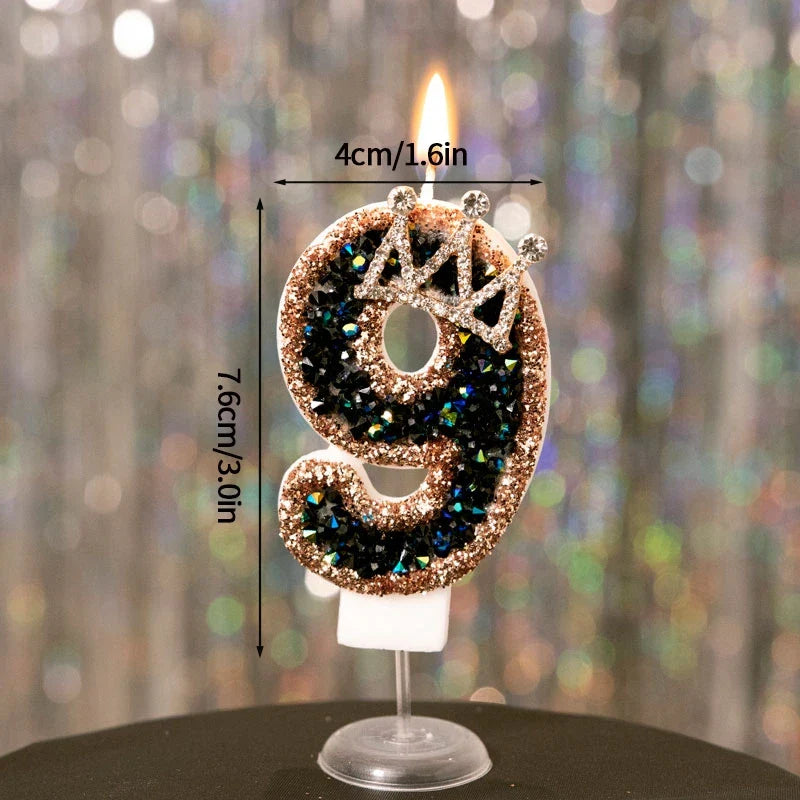 Rynx | Crown Number Candles for Birthdays – Digital 0-9 Cake Decoration with Ocean Starfish and Seashells Cake Topper for Anniversary and Special Days