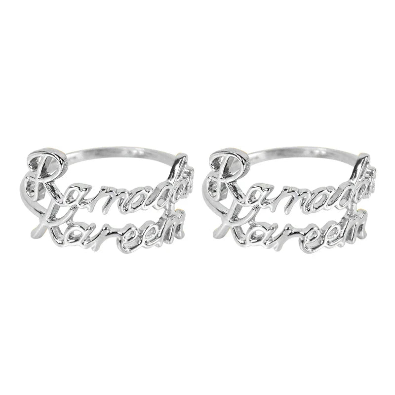 Rynx 2/6Pieces Ramadan Kareem Napkin Rings Eid Mubarak Muslim Islamic Dining Table Home Decoration Alloy Napkin Buckle Ramadan Gift