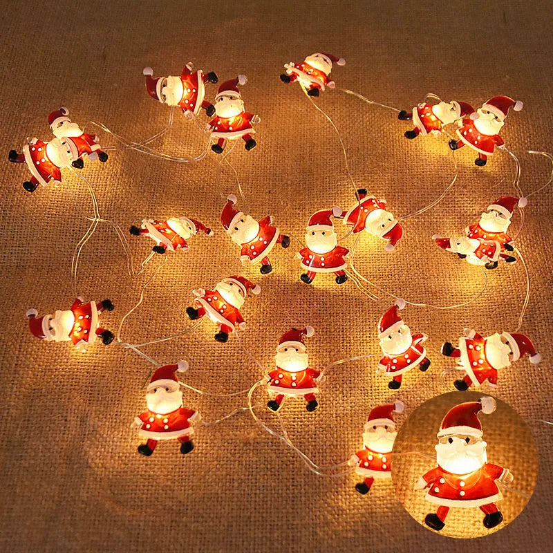 Rynx | 2M 20LED Santa Snowflake LED String Lights Christmas Decoration For Home Xmas Tree Ornament 2024 Christmas Kids Gift New Year