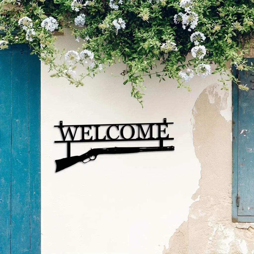 Rynx | HuntArt Metal Welcome Sign | Hunting Decor | Wall Art for Home | Metal Wall Decoration