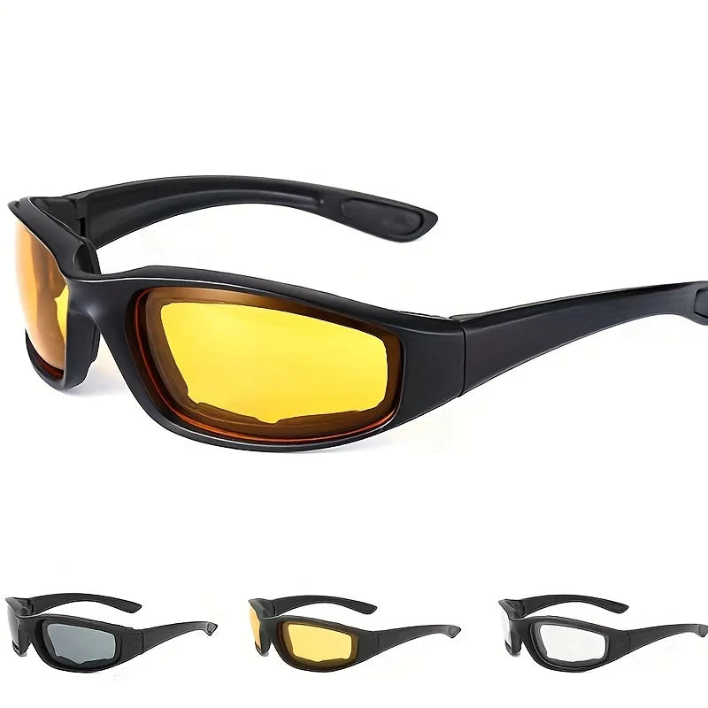 Rynx | 1pc Sports Glasses Combo, windproof Bicycle Glasses Outdoor Glasses with yellow & gray lenses durable frame sports accessories