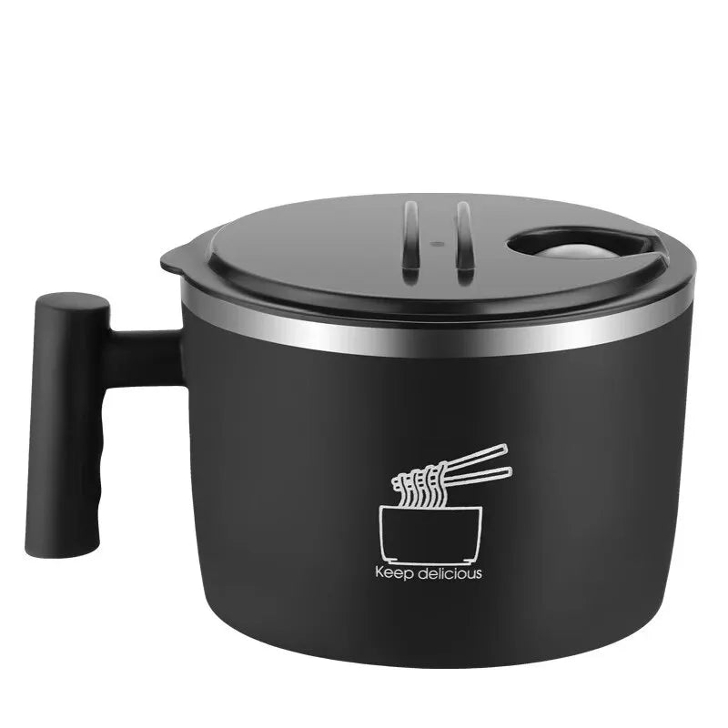 Rynx | Stainless Steel Instant Noodle Bowl with Lid - Sealed & Portable Drain Bowl, Ideal Kitchen Utensil for Instant Noodles