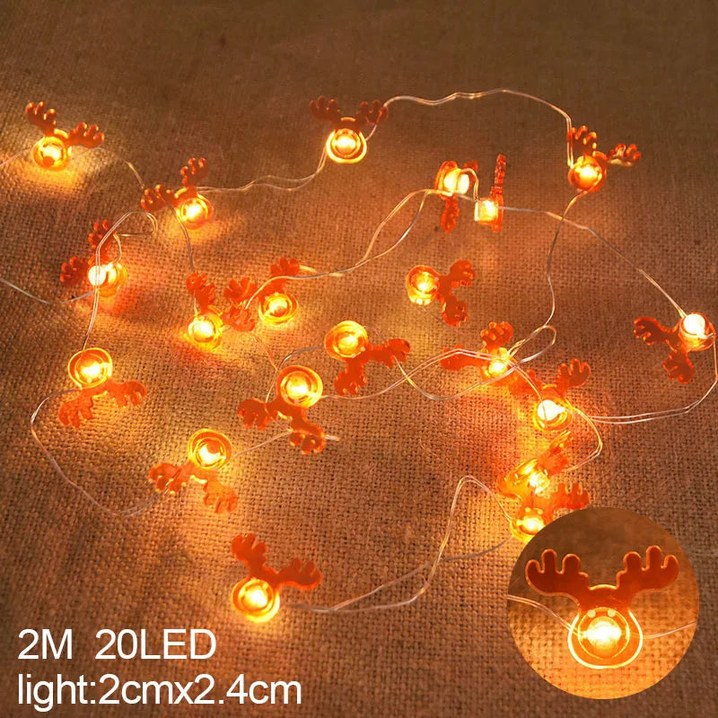 Rynx | 2M 20LED Santa Snowflake LED String Lights Christmas Decoration For Home Xmas Tree Ornament 2024 Christmas Kids Gift New Year