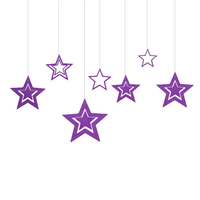 Rynx Rose Gold High Star Paper Garlands Banner Hanging for Wedding Christmas Decorations Kids Birthday Party Supplies Baby Party