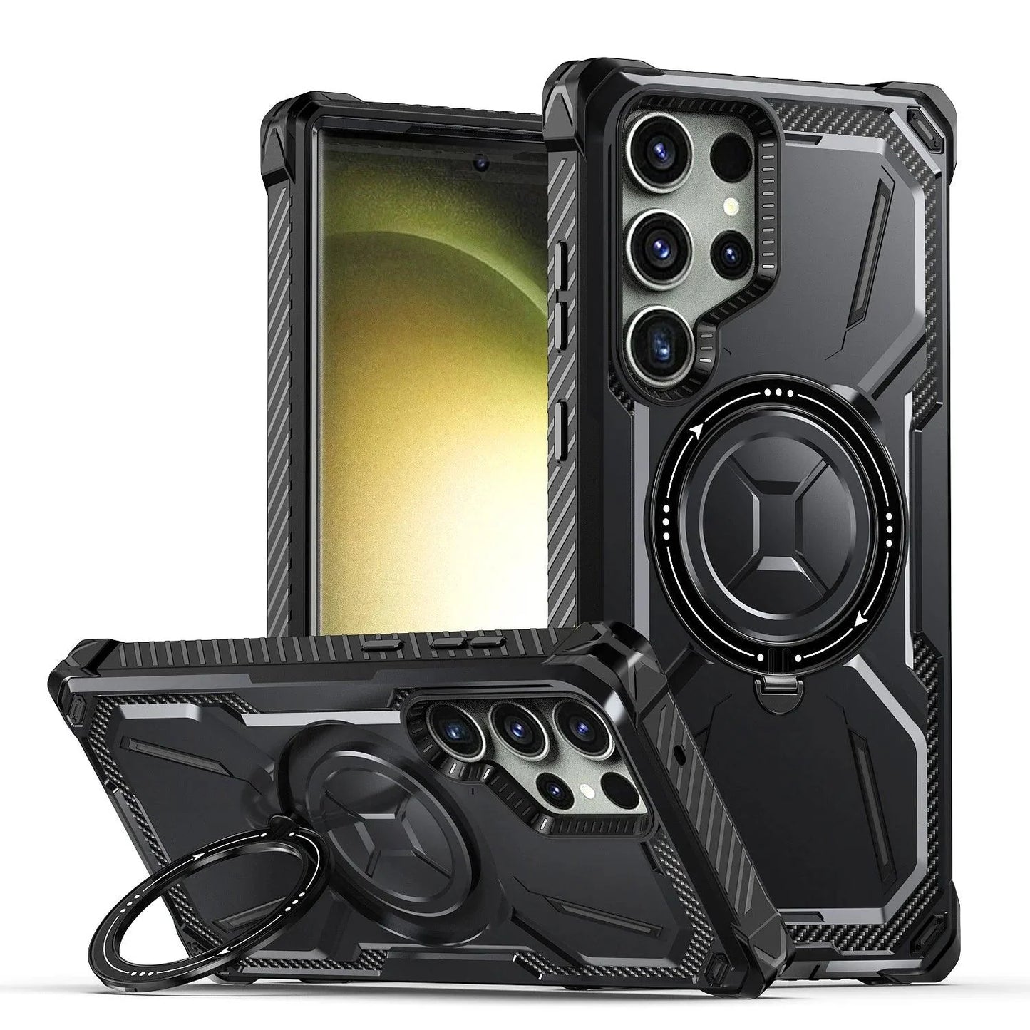Rynx | Samsung Galaxy S23 Ultra/S23+ Plus Rugged Military Grade Shockproof Case with Magnetic Stand and MagSafe Support