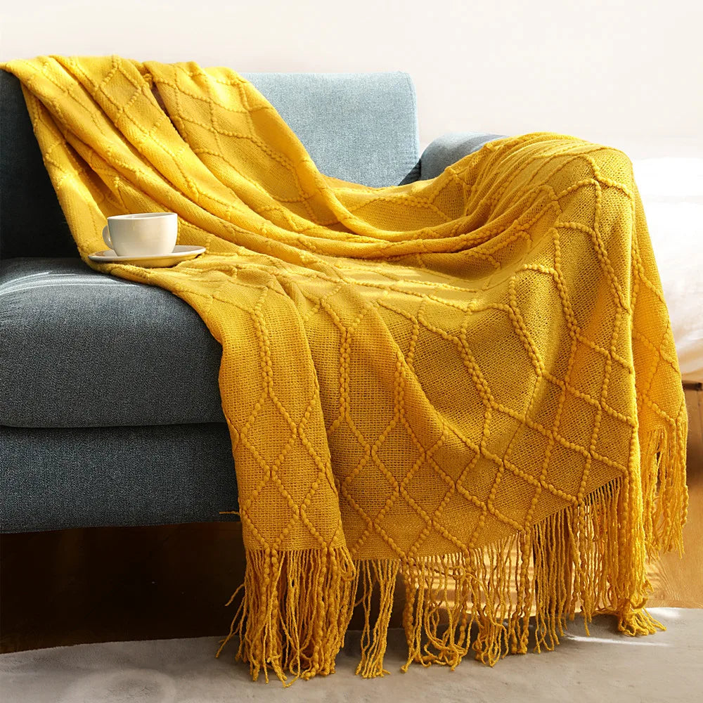 Rynx | purple diamond knit blanket