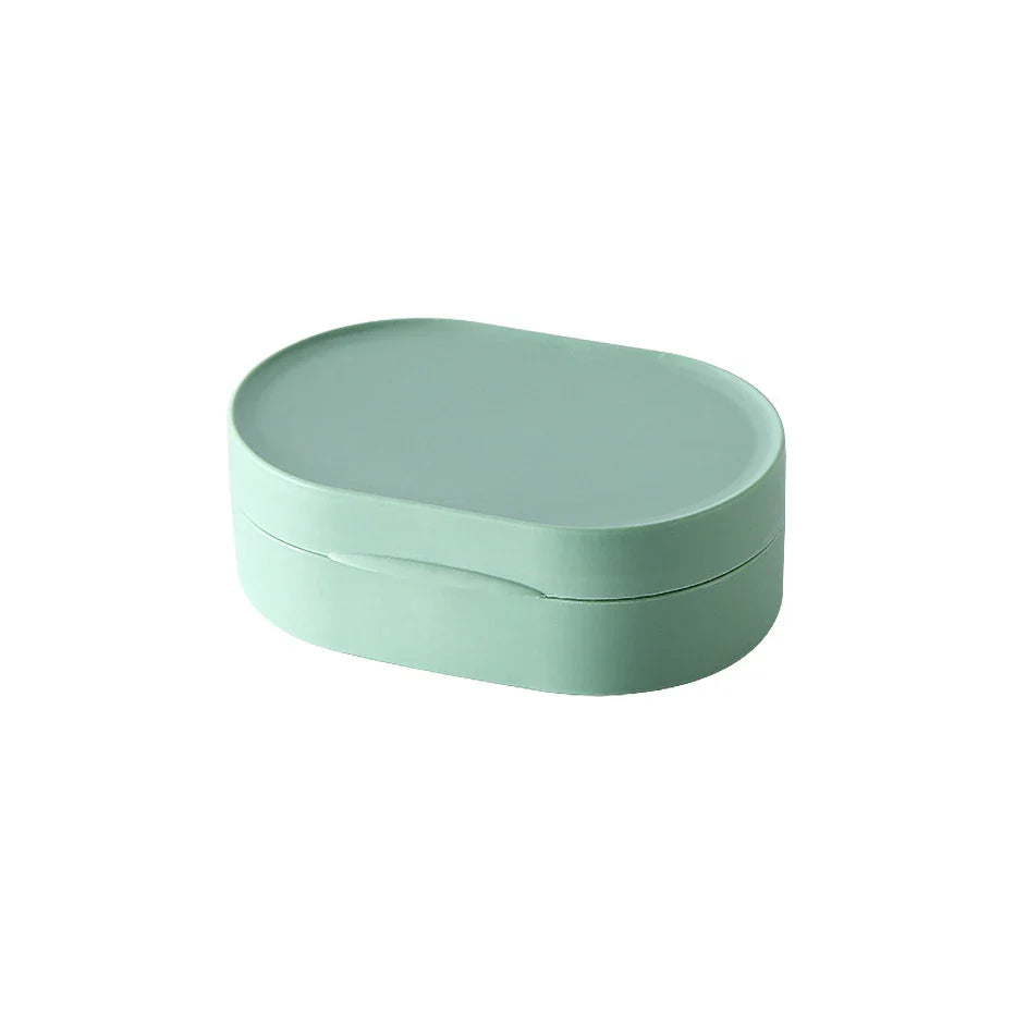 Rynx | On-the-Go Suds: Round Travel Soap Holder with Waterproof Seal - Bathroom Bliss in a Box! Green L