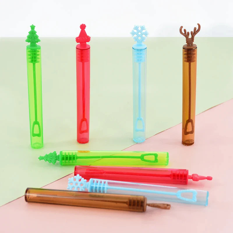 Rynx 12/36Pcs Christmas Bubble Stick Soap Tube Empty Bottle 2024 Christmas Decoration New Year Children's Gift Children's Birthday Party Favors Toy