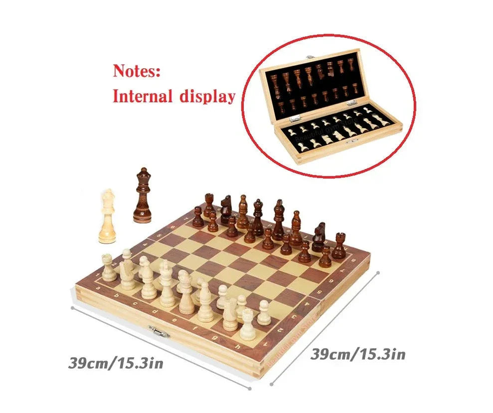 RYNX | Large Wooden Folding Magnetic Chess Set Magnetic-39cm
