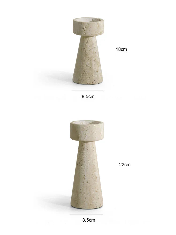 Rynx | Travertine Stone Candle Holder / Decor