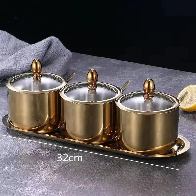 Rynx | Elegant stainless steel spice set with wasabi bowl - Ideal for hotpot, dips and more