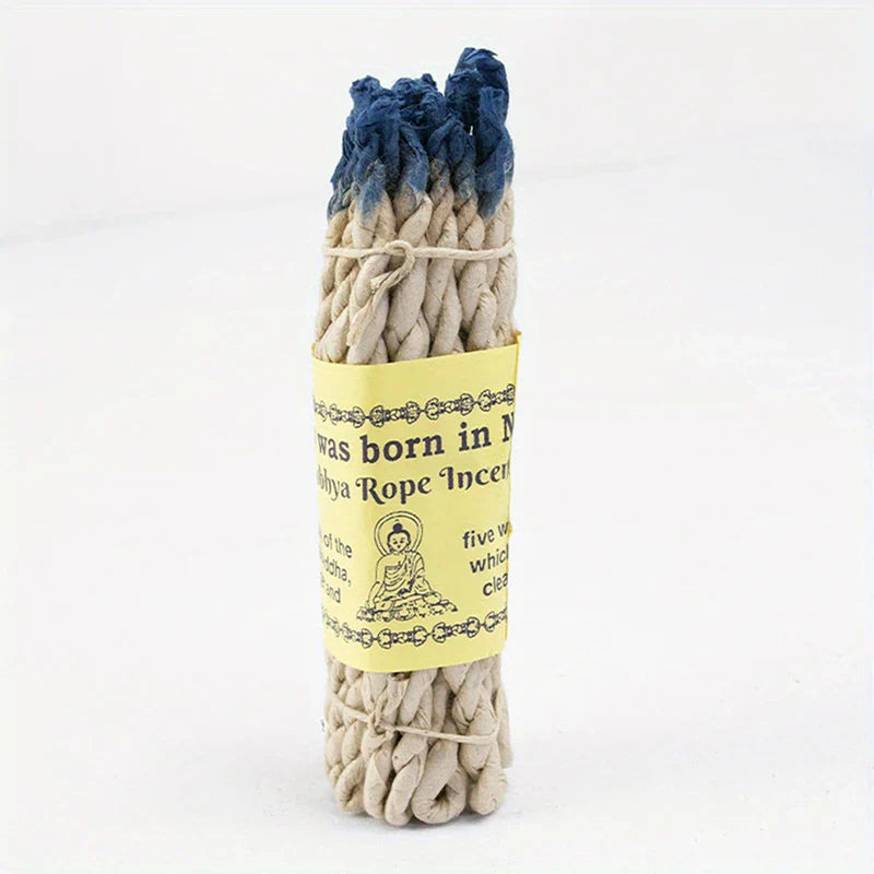 Rynx | 40pcs Handmade Nepal Rope Incense - White Sage and Cedar Aromatherapy, Sandalwood Fragrance for Yoga and Meditation