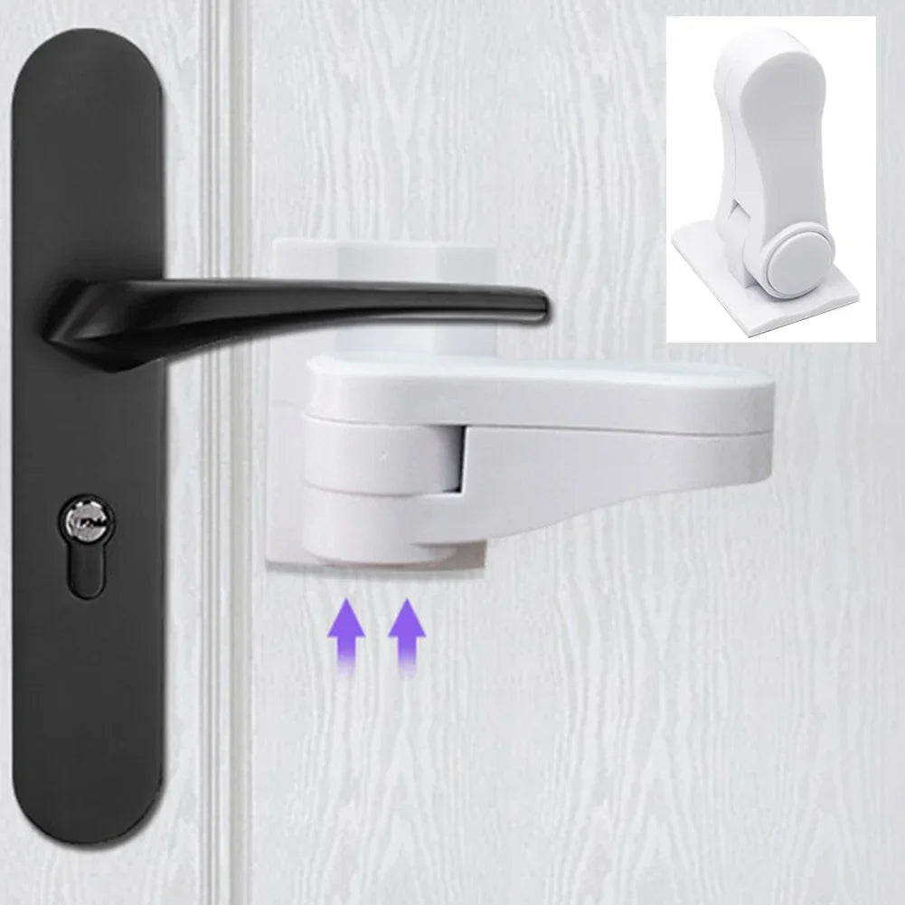 Rynx | Universal Child Safety Door Lever Lock | Rotation-Proof Adhesive Security Latch | Professional Baby Proofing Solution