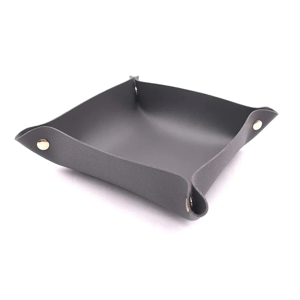 RYNX | Leather Tray Catch Basin Storage Box Dark gray