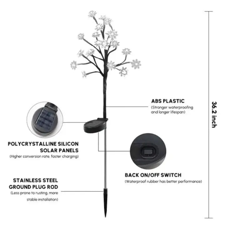 Rynx | Solar Cherry Blossom Lights | Waterproof LED Decor for Outdoors