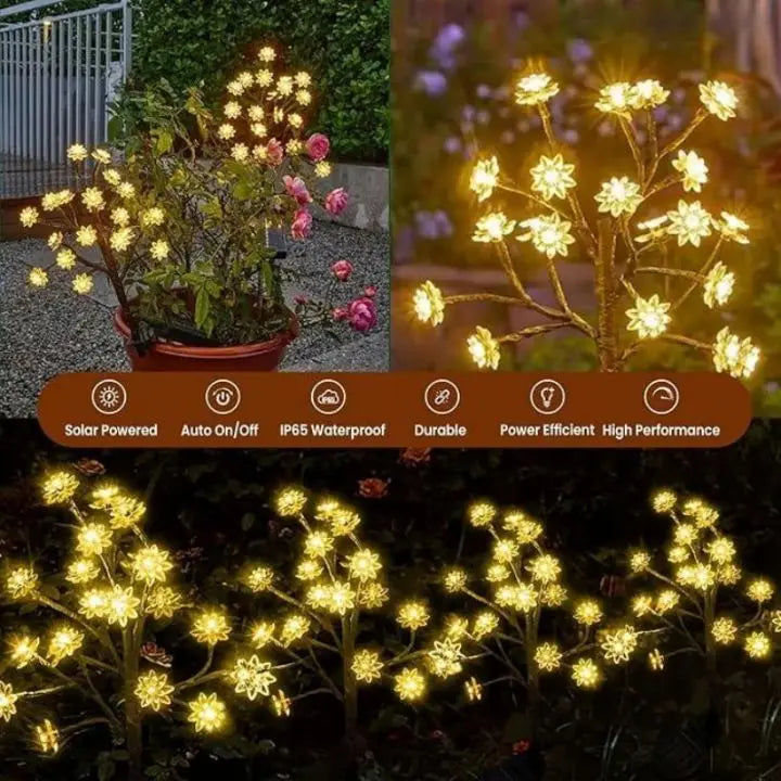 Rynx | Solar Cherry Blossom Lights | Waterproof LED Decor for Outdoors