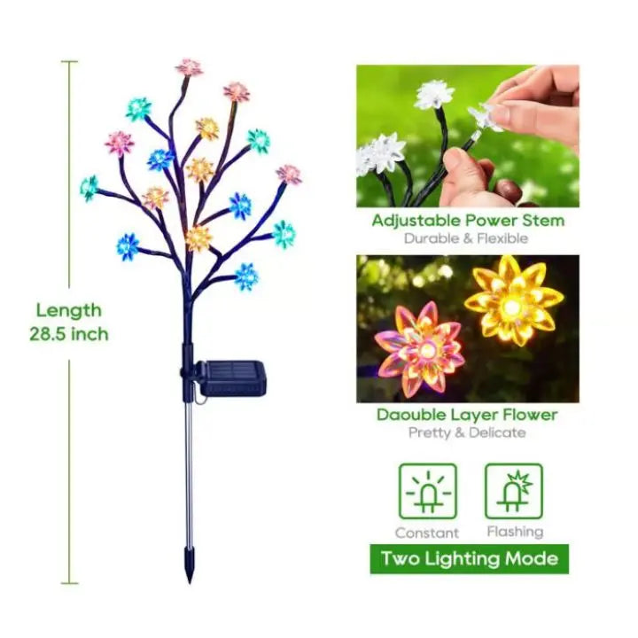 Rynx | Solar Cherry Blossom Lights | Waterproof LED Decor for Outdoors