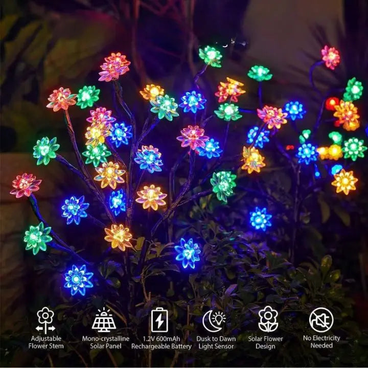 Rynx | Solar Cherry Blossom Lights | Waterproof LED Decor for Outdoors