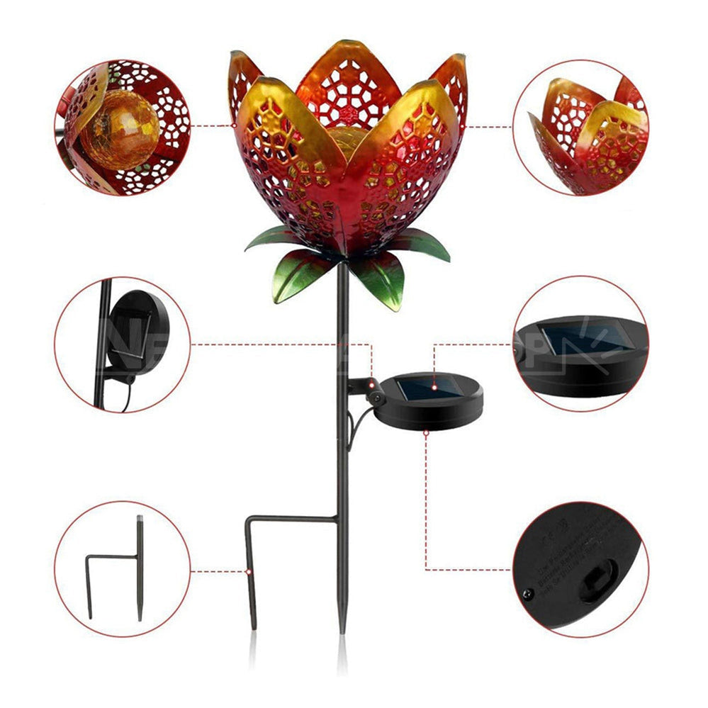 Rynx | Solar-powered metal flower pot lamp