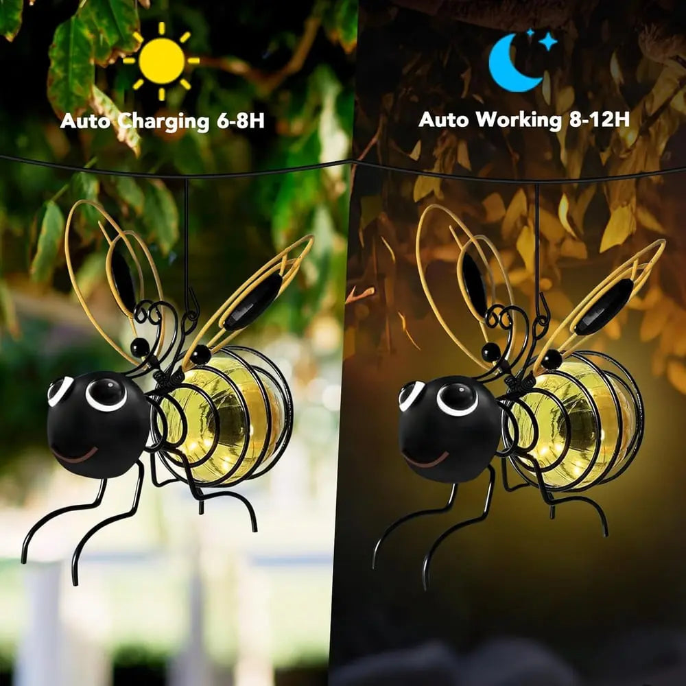 Rynx | Solar-powered Hanging Lamp "Bee" – Weatherproof LED Decoration for Garden & Balcony