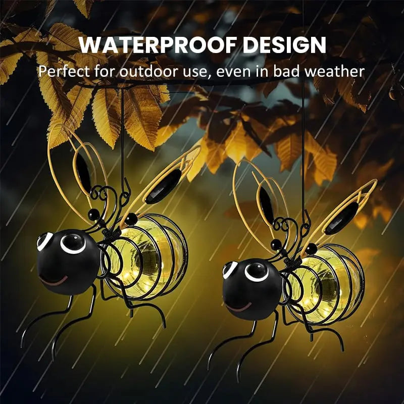 Rynx | Solar-powered Hanging Lamp "Bee" – Weatherproof LED Decoration for Garden & Balcony