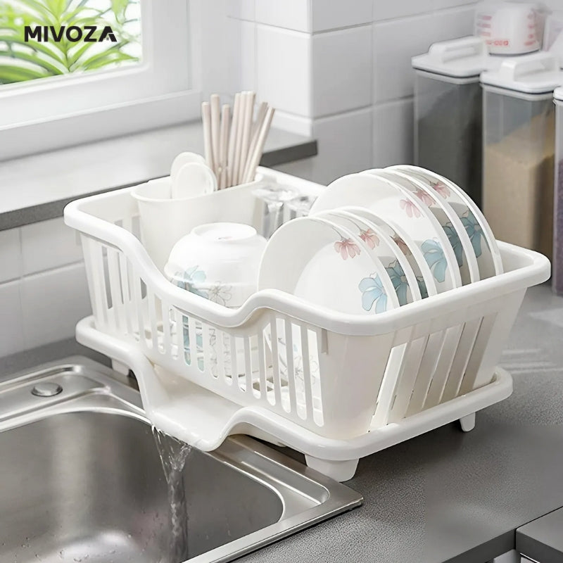 Rynx | Compact Dish Drying Rack with Drip Tray