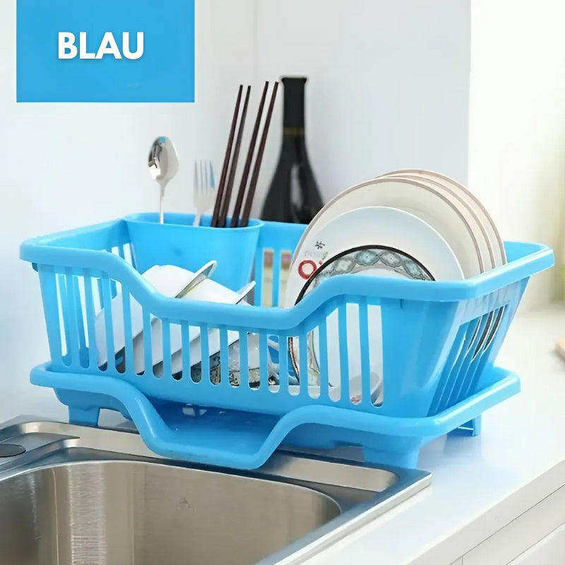 Rynx | Compact Dish Drying Rack with Drip Tray