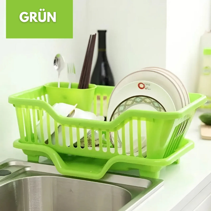 Rynx | Compact Dish Drying Rack with Drip Tray