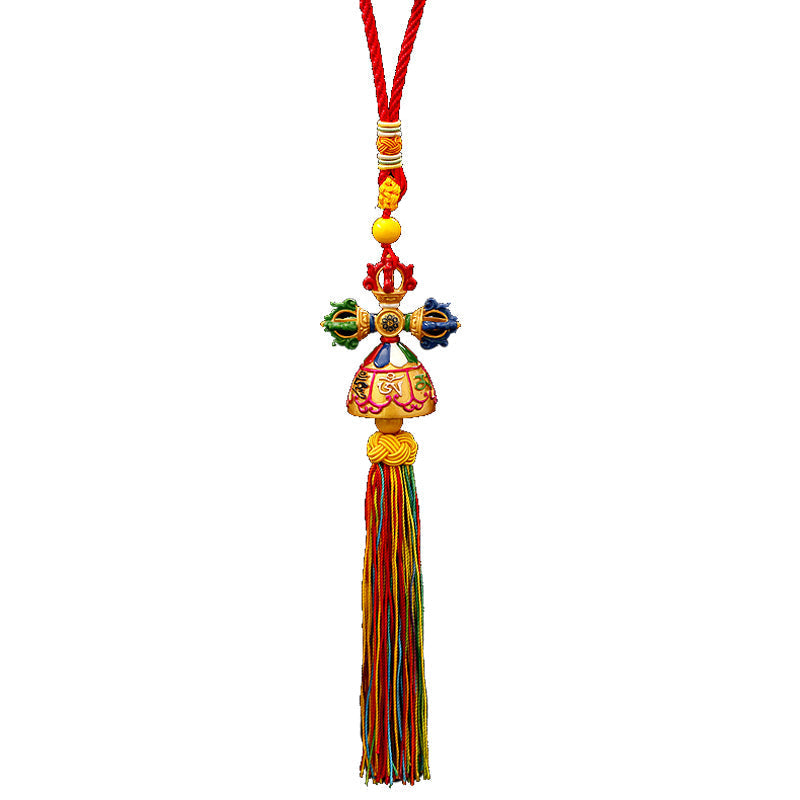 Rynx | Tibetan Ping'an hanging with Tantric Ten Phases Free Spinning Drum, Vajra mortar Bilanheng decorative pendant