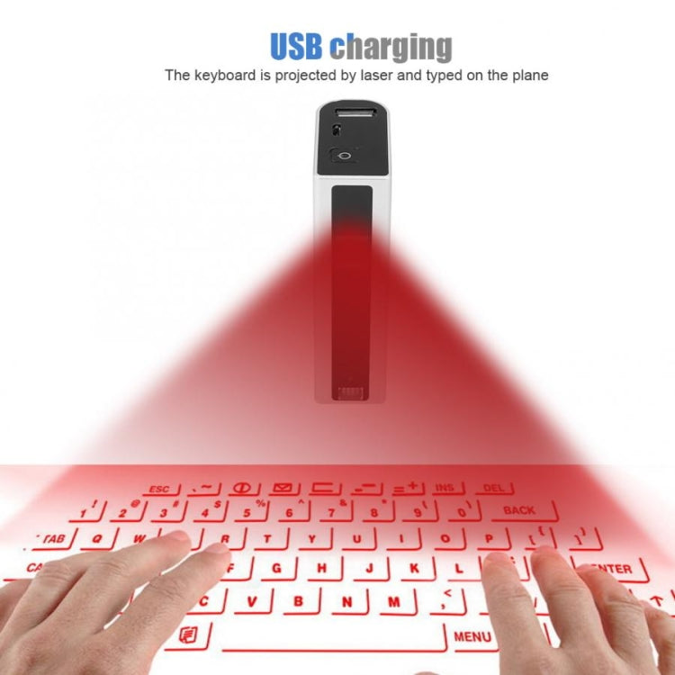 Rynx | MINI F3 Bluetooth Charge-Treasure Laser Virtual Projection 2 in 1 Keyboard (Black)