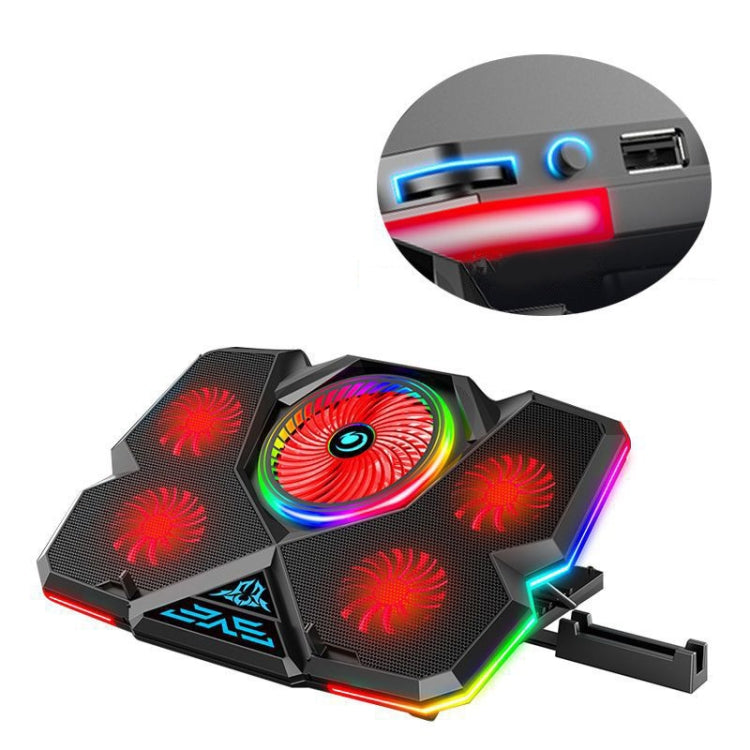 Rynx | CoolCold 5V Speed Control Version Gaming Laptop Cooler Notebook Stand, Specification: Red Symphony