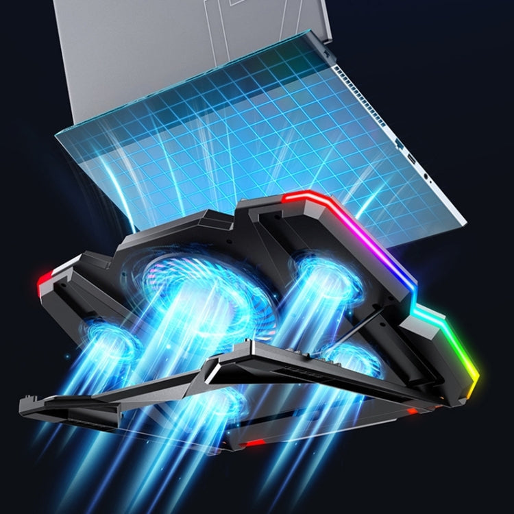 Rynx | CoolCold 5V Speed Control Version Gaming Laptop Cooler Notebook Stand, Specification: Red Symphony