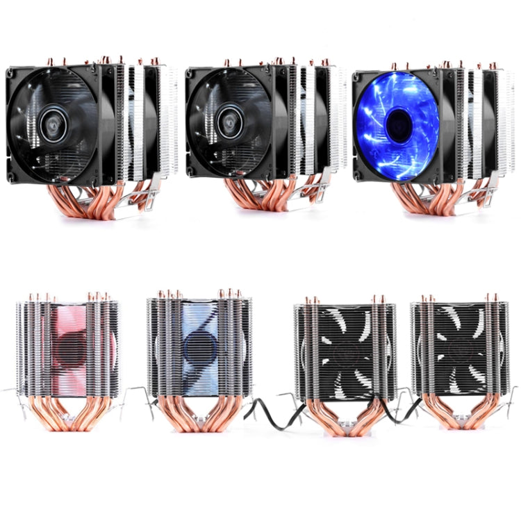 Rynx | Desktop Computer 6 Copper Pipe CPU Cooler Super Quiet Blue Light 3-Pin Single Fan