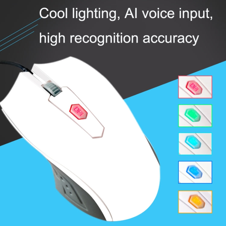 Rynx | Pcsensor MOS4 4 Button 2400DPI Gaming Intelligent Voice Control Input Mouse, Cable Length: 1.5m(Sound)