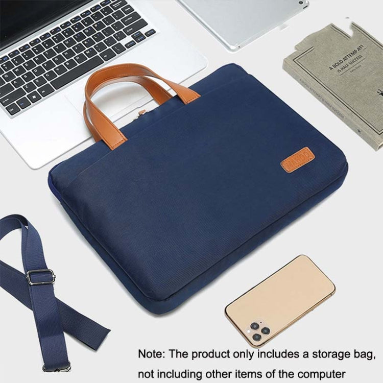Rynx | For MacBook 15.6-16.1 inches MAHOO 10188 Ultra-Thin Handheld Computer Bag Messenger Laptop Bag, Color: Dark Blue+Black PU Power Bag