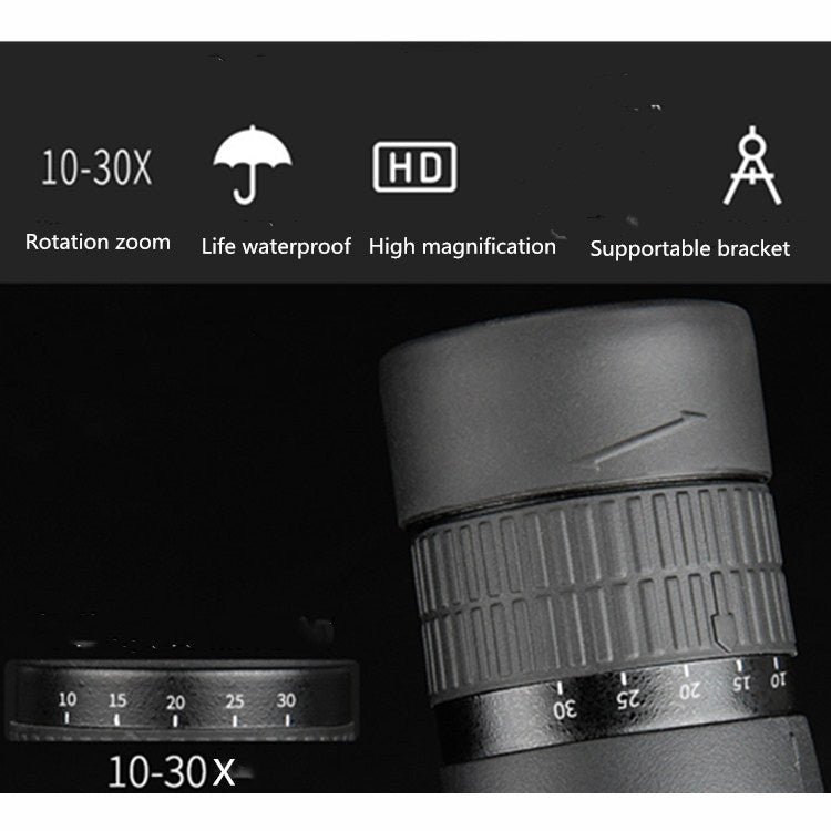 Rynx | TM2 10-30X50 Continuous Zoom Single Tube HD High Magnification Telescope