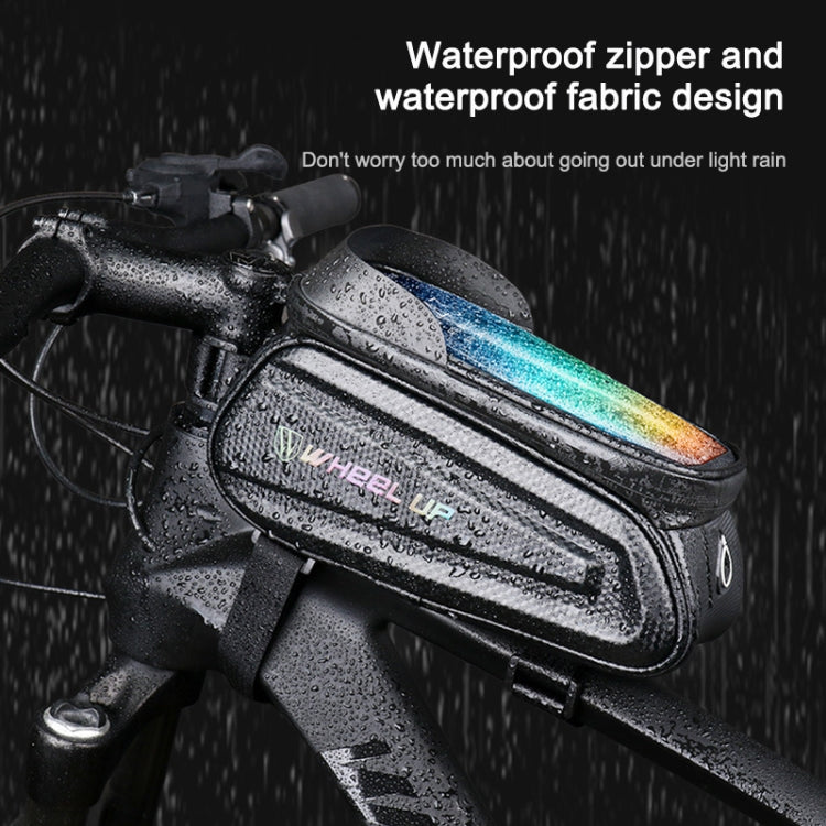 Rynx | WHEEL UP Hard Shell Bicycle Bag Front Beam Bag Mountain Bike mobile Phone Touch Screen Tube Bag Riding Equipment(White reflective models)