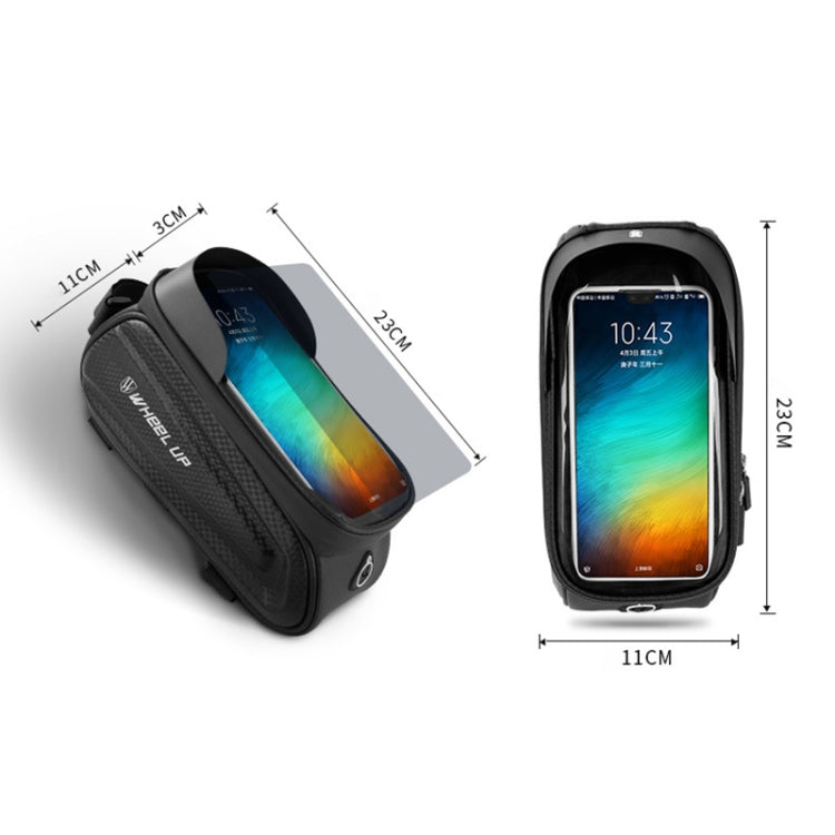 Rynx | WHEEL UP Hard Shell Bicycle Bag Front Beam Bag Mountain Bike mobile Phone Touch Screen Tube Bag Riding Equipment(White reflective models)