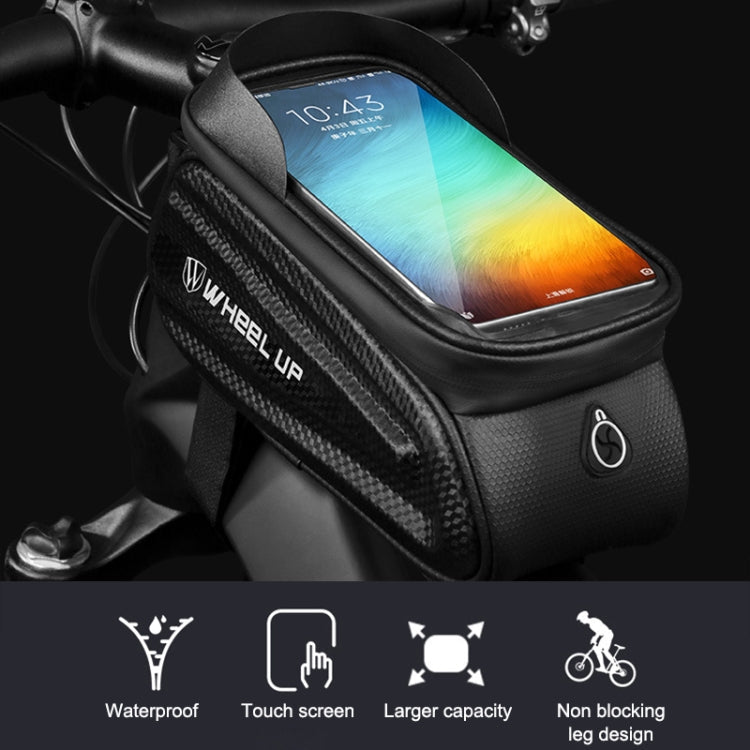 Rynx | WHEEL UP Hard Shell Bicycle Bag Front Beam Bag Mountain Bike mobile Phone Touch Screen Tube Bag Riding Equipment(White reflective models)