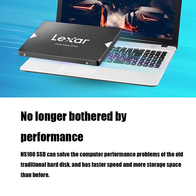 Rynx | Lexar NS100 2.5 Inch SATA3 Notebook Desktop SSD Solid State Drive, Capacity: 512GB (Gray)