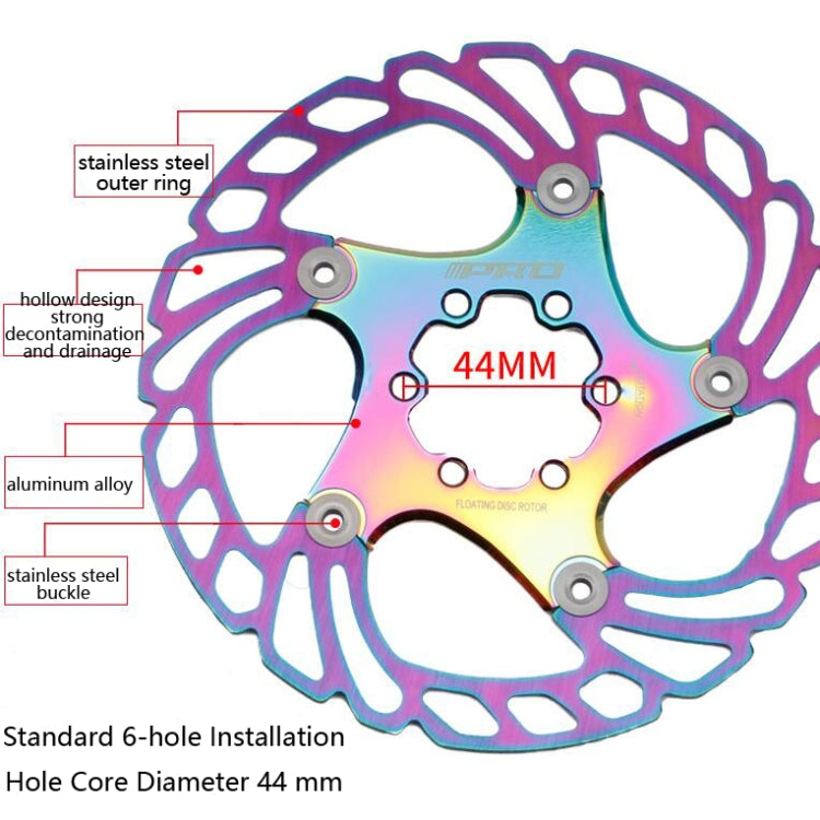 Rynx | IIIPRO Floating Disc Road Mountain Bike Six Nail Disc Brake Disc, Size:180mm(Colorful)