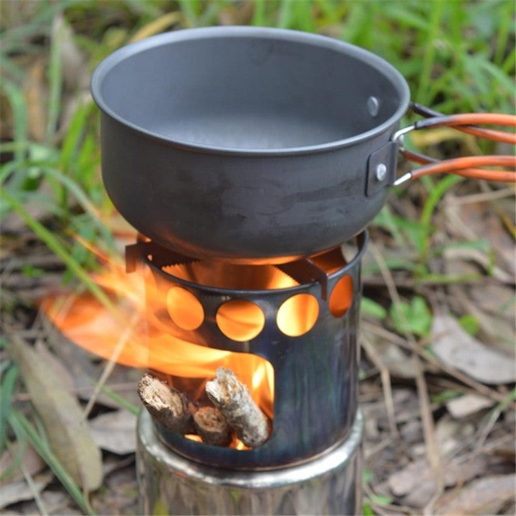 Rynx | Outdoor Hiking Camping Wood Stove Set With Cutlery(Orange Handle)