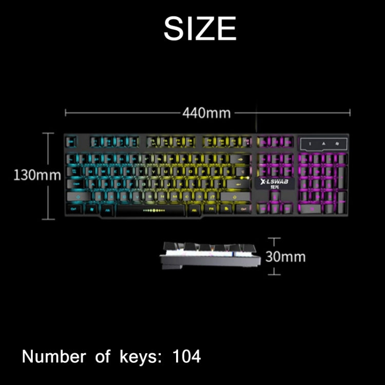 Rynx | X-L SWAB GX50 Computer Manipulator Feel Wired Keyboard + Macro Programming Mouse, Color: Black Mixed Light