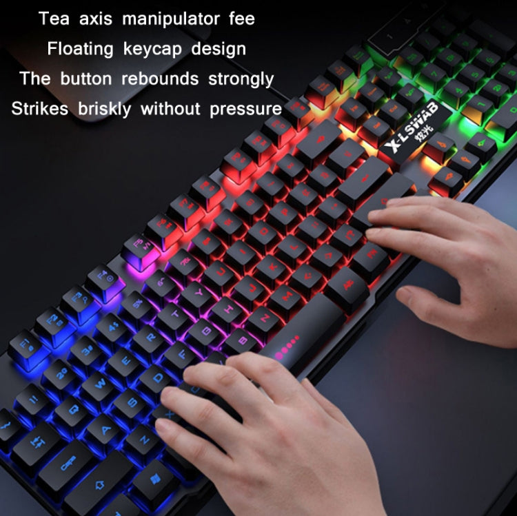 Rynx | X-L SWAB GX50 Computer Manipulator Feel Wired Keyboard + Macro Programming Mouse, Color: Black Mixed Light