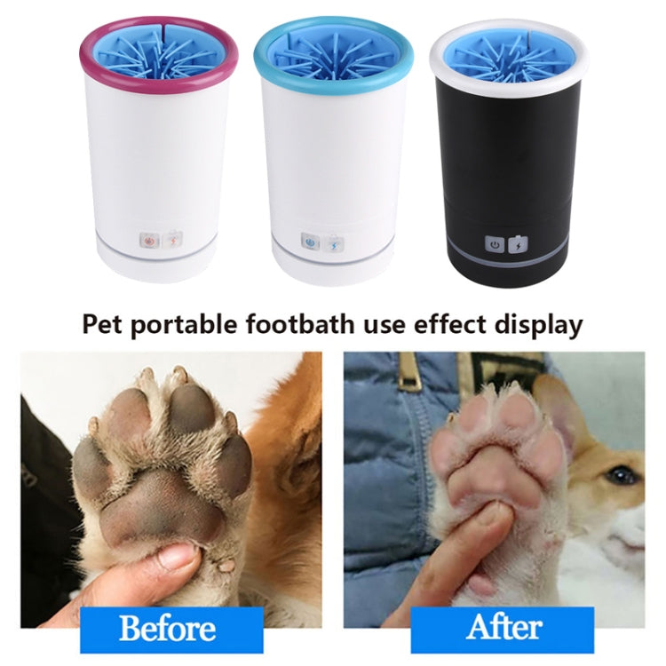 Pets Automatic Foot Washing Cup Cats Dogs Extremities Cleaning Artifact, Size:L 14-19cm(Blue White)