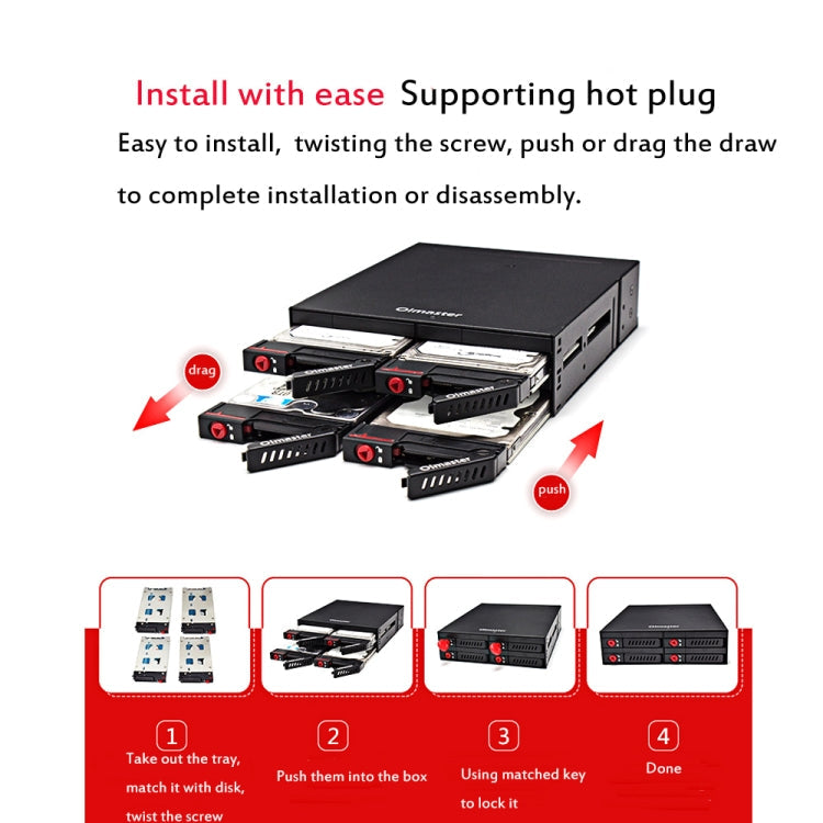 Rynx | OImaster MR-6401 Four-Bay Case Built-in Optical Drive Hard Drive Box